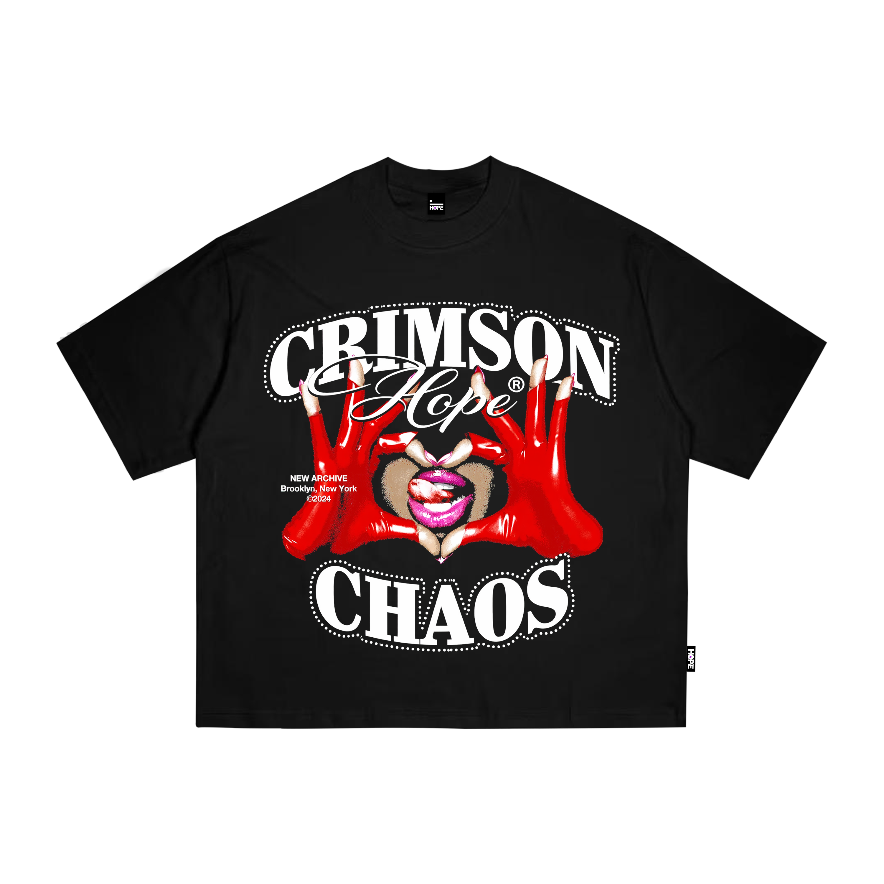 Black Boxy Oversized Crimson Tshirt