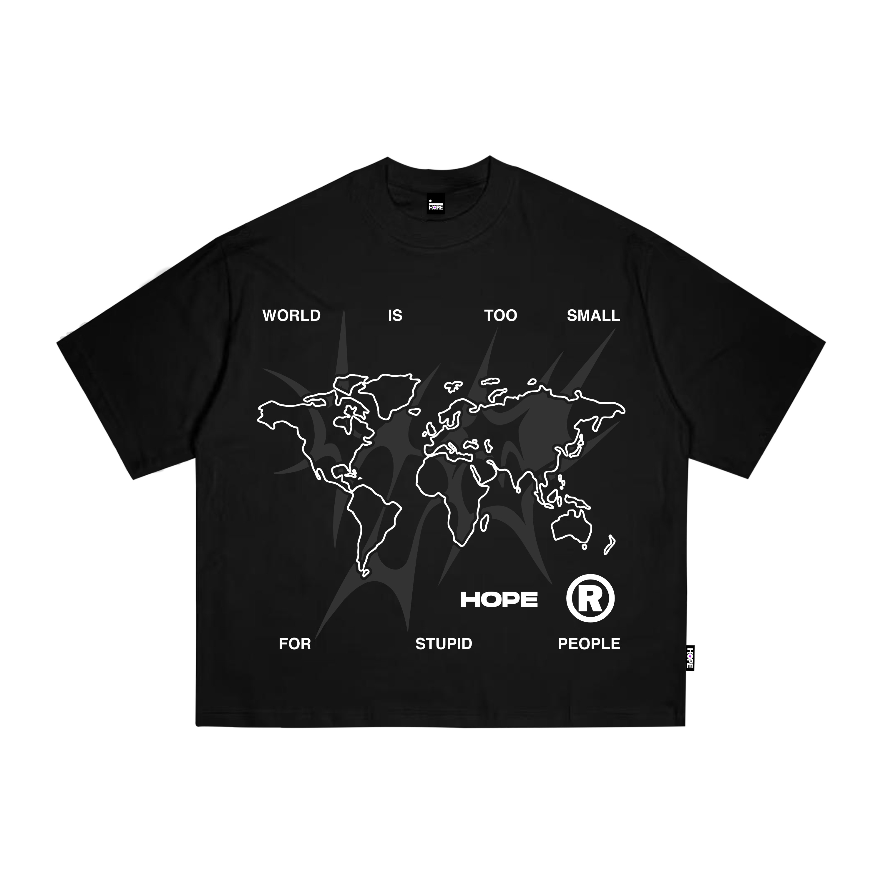 Black Boxy Oversized Hope People Tshirt